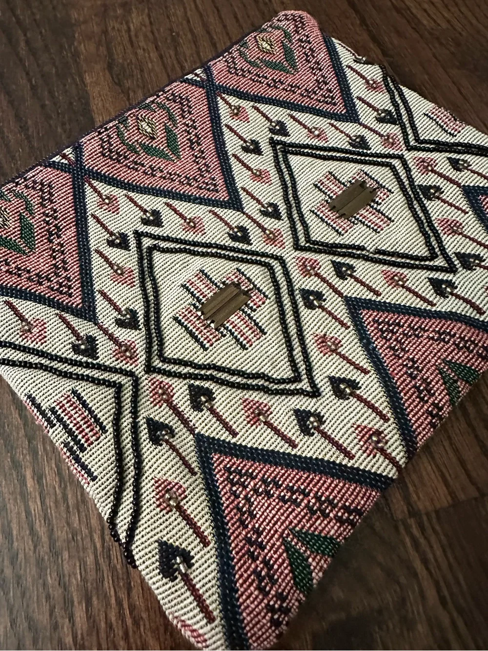 Patterned Zip Clutch